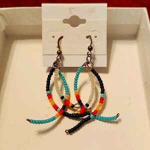 Beaded 2" dangling earrings